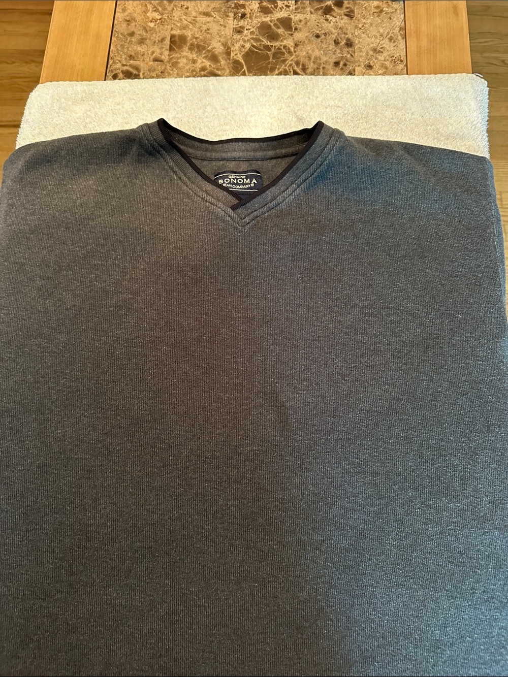 Sonoma Men's V-Neck Sweater in Charcoal
